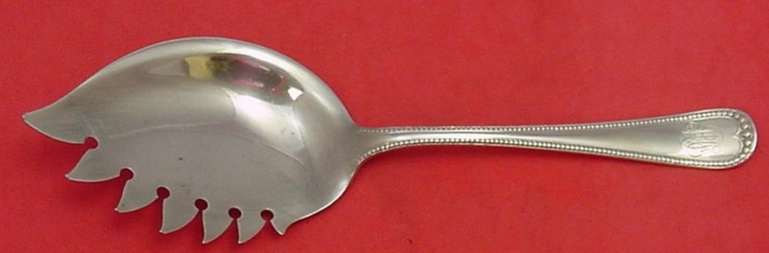 Gorham Beaded Sterling Silver Macaroni Server 8.25 Inch Monogrammed (1 of 1)