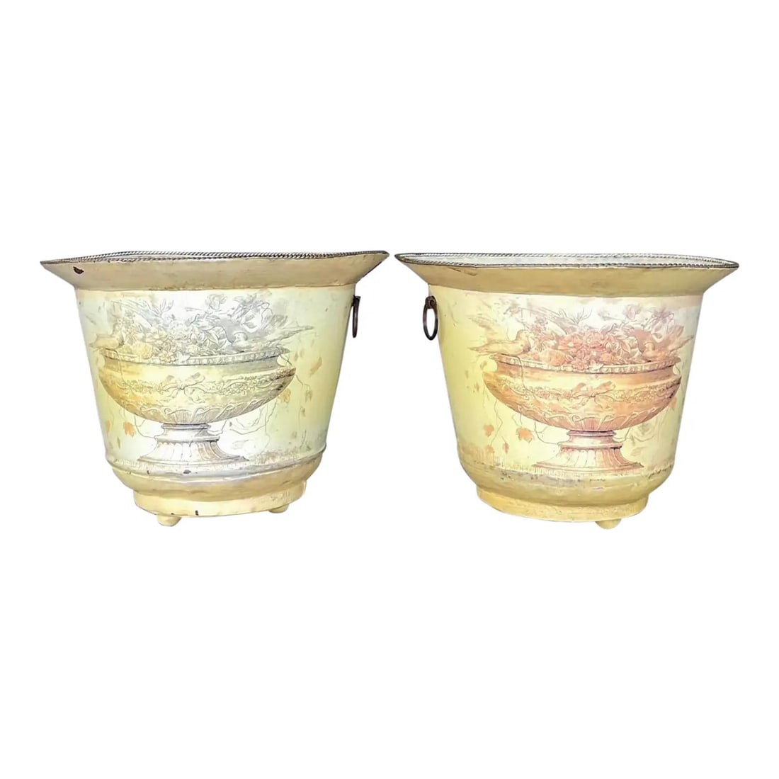 Pair French Toile Metal Cache Pots (1 of 10)