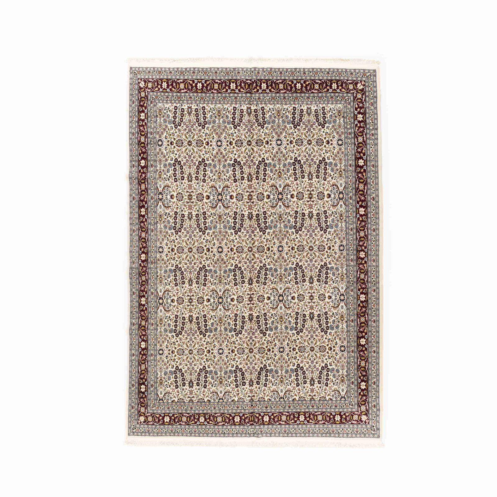 Authentic Handmade Hereke Carpet Wool on Cotton 88.6 x 131.5: Authentic Handmade Hereke Carpet Wool on Cotton 88.6 x 131.5 Experience the elegance of this authentic handmade Hereke carpet, meticulously crafted with a wool on cotton composition. This beautiful pi