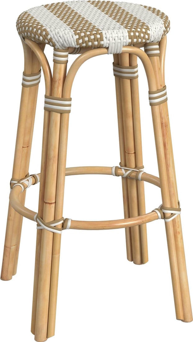 Butler Tobias Coastal Rattan Bar Stool Natural Finish 30H (1 of 7)