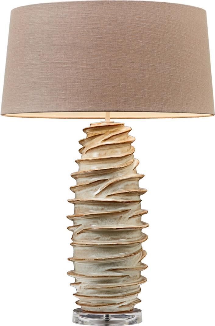 Coastal Elegance Sandy White Coral Ivory Table Lamp 26H (1 of 2)