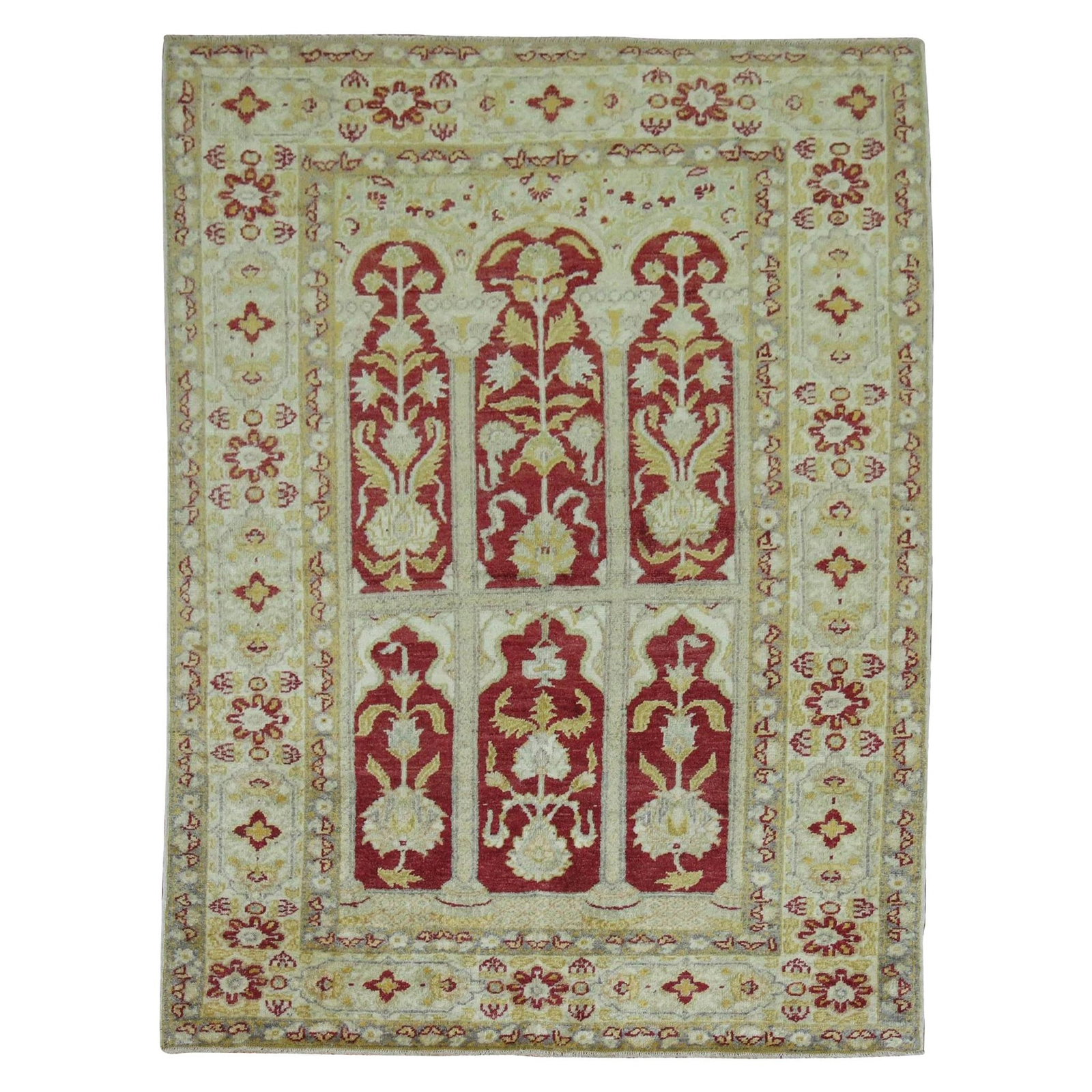 Antique Turkish Sivas Prayer Rug Hand-Knotted Wool 46 x 68 in: Antique Turkish Sivas Prayer Rug Hand-Knotted Wool 46 x 68 in Discover the timeless beauty of this Early 20th Century Turkish Sivas Rug, an exquisite piece that showcases a stunning formal prayer moti