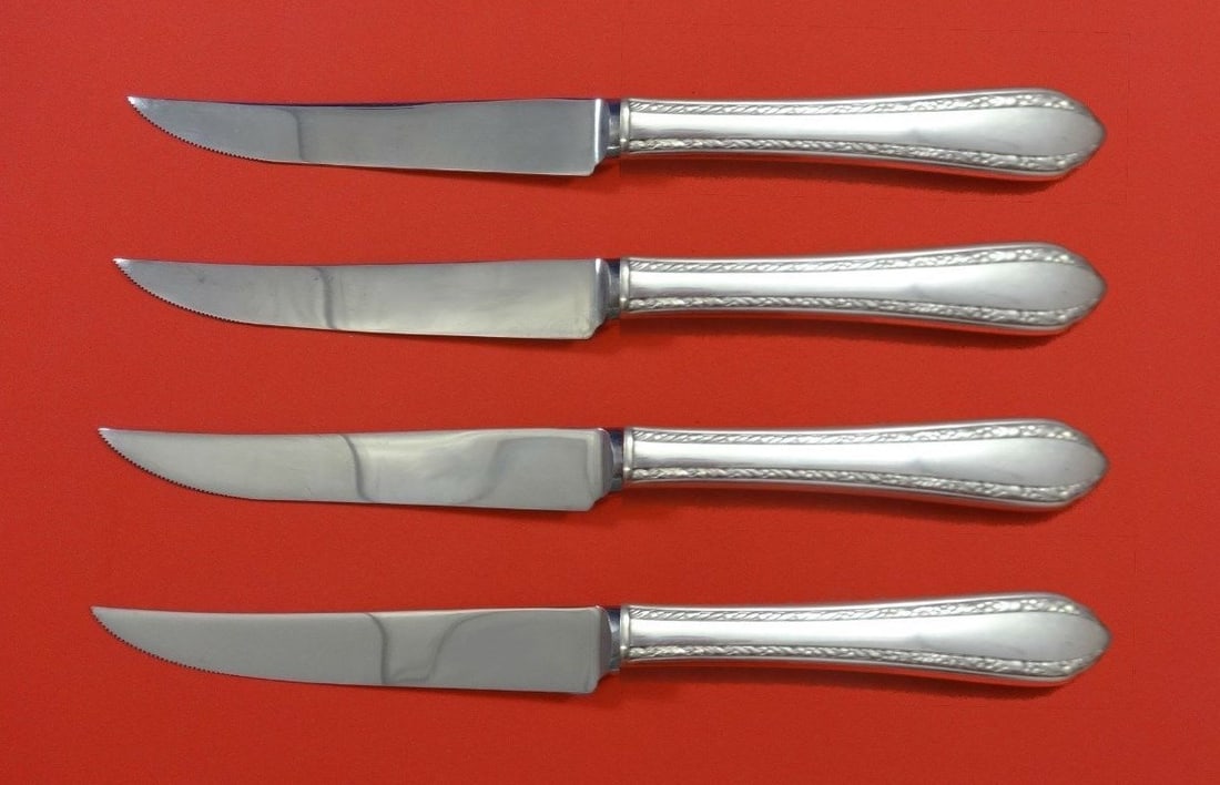 Royal Crest Wild Flower Sterling Silver Steak Knife Set 4pc (1 of 2)