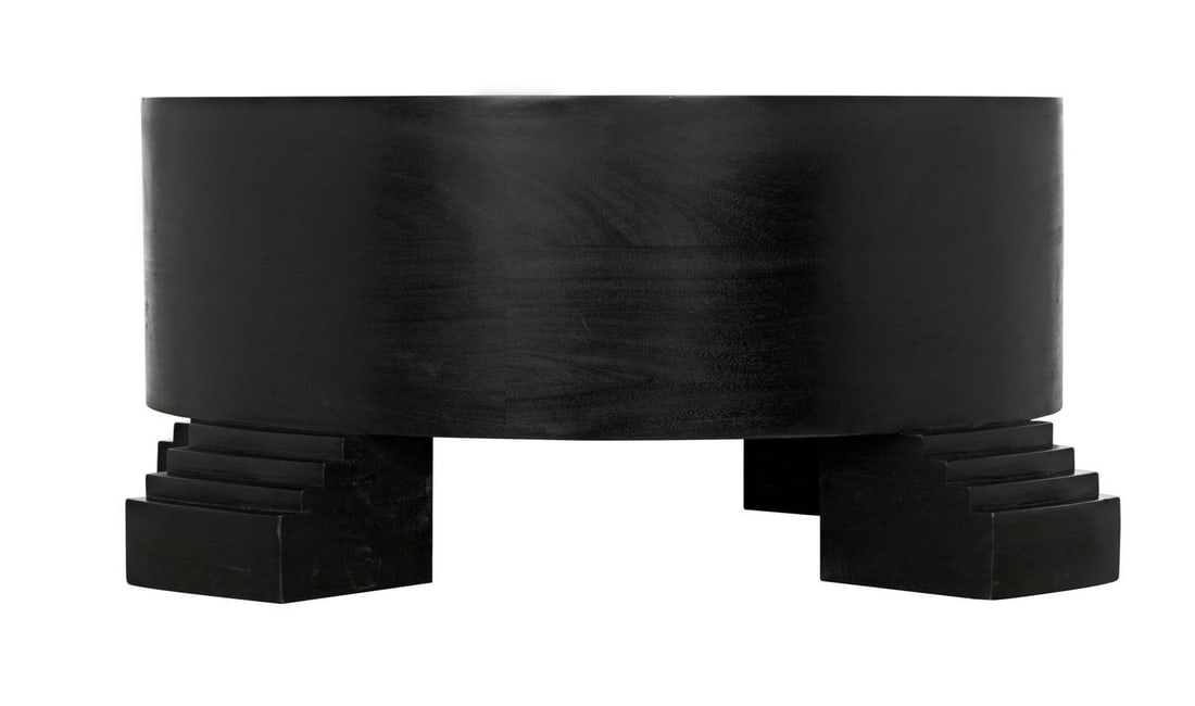 Noir Tambour Square Coffee Table in Hand-Rubbed Black Mahogany (1 of 10)