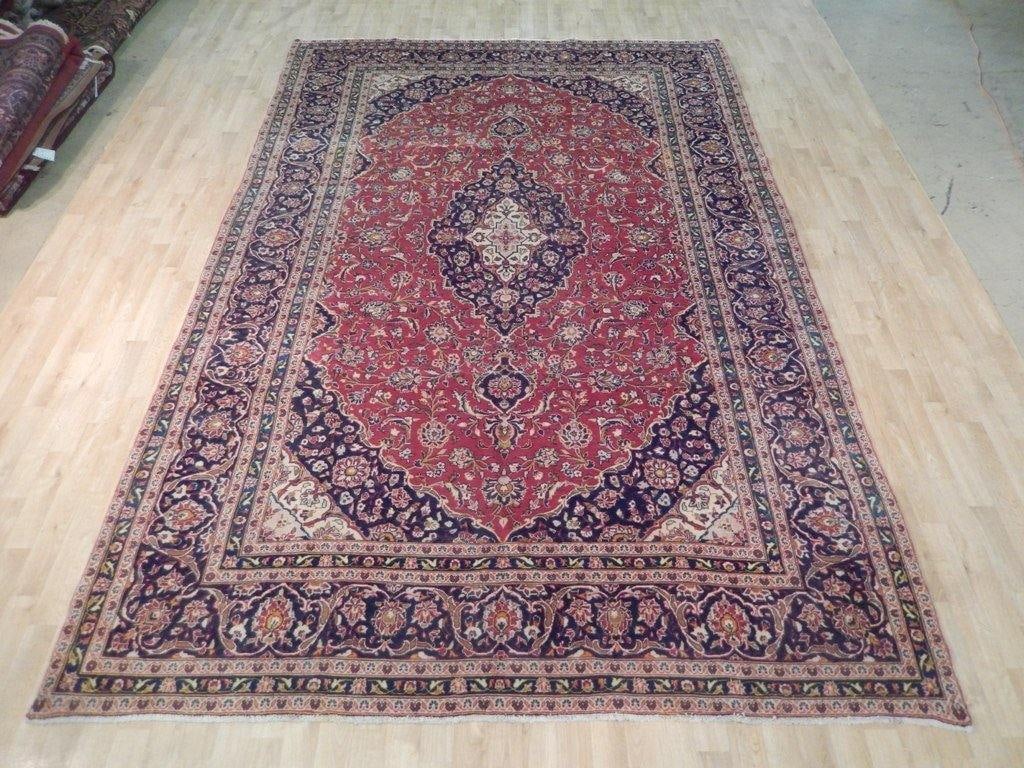 Handcrafted Persian Kashan Rug 7'9 x 11'9 Traditional Design: Handcrafted Persian Kashan Rug 7'9 x 11'9 Traditional Design Free continental US Shipping Experience the elegance of a handcrafted Persian Kashan rug, featuring intricate traditional designs that add 