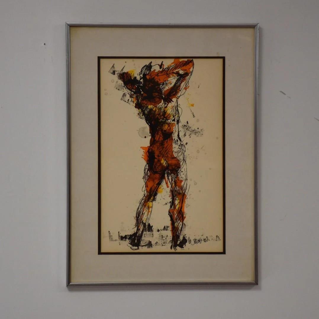 Ted Jaslow Abstract Nude Artwork in Burnt Orange: Ted Jaslow Abstract Nude Artwork in Burnt Orange Explore the captivating allure of this abstract impressionist nude painting by American artist Ted Jaslow, who draws inspiration from his Russian herit
