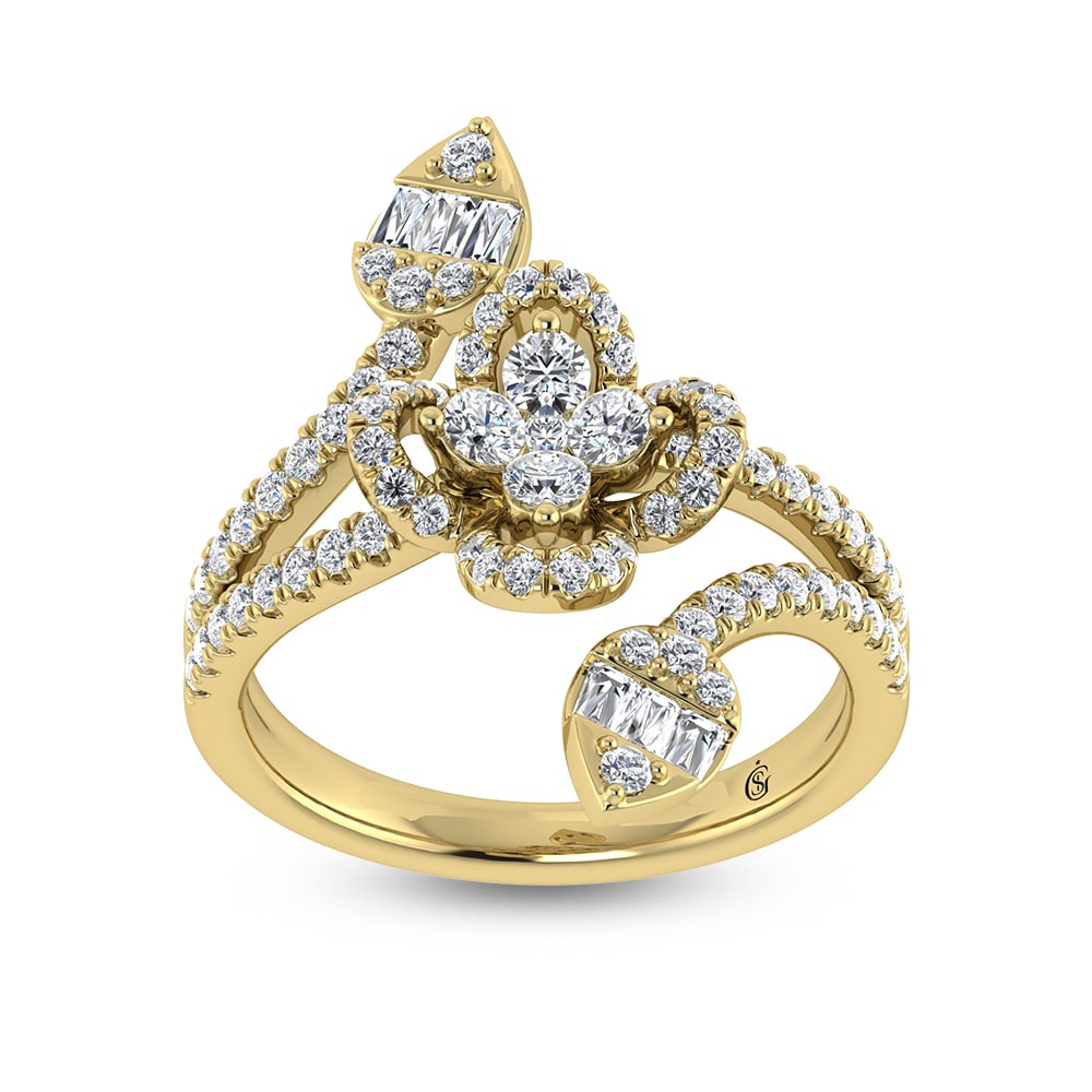 14K Yellow Gold Diamond 7/8 Ct.Tw. Fashion Ring: 14K Yellow Gold Diamond 7/8 Ct.Tw. Fashion Ring 14k Yellow Gold Stone Color: G-h Stone Clarity: Si1 Each ring is presented in standard size 6.5. Complimentary resizing is available between sizes 510 (