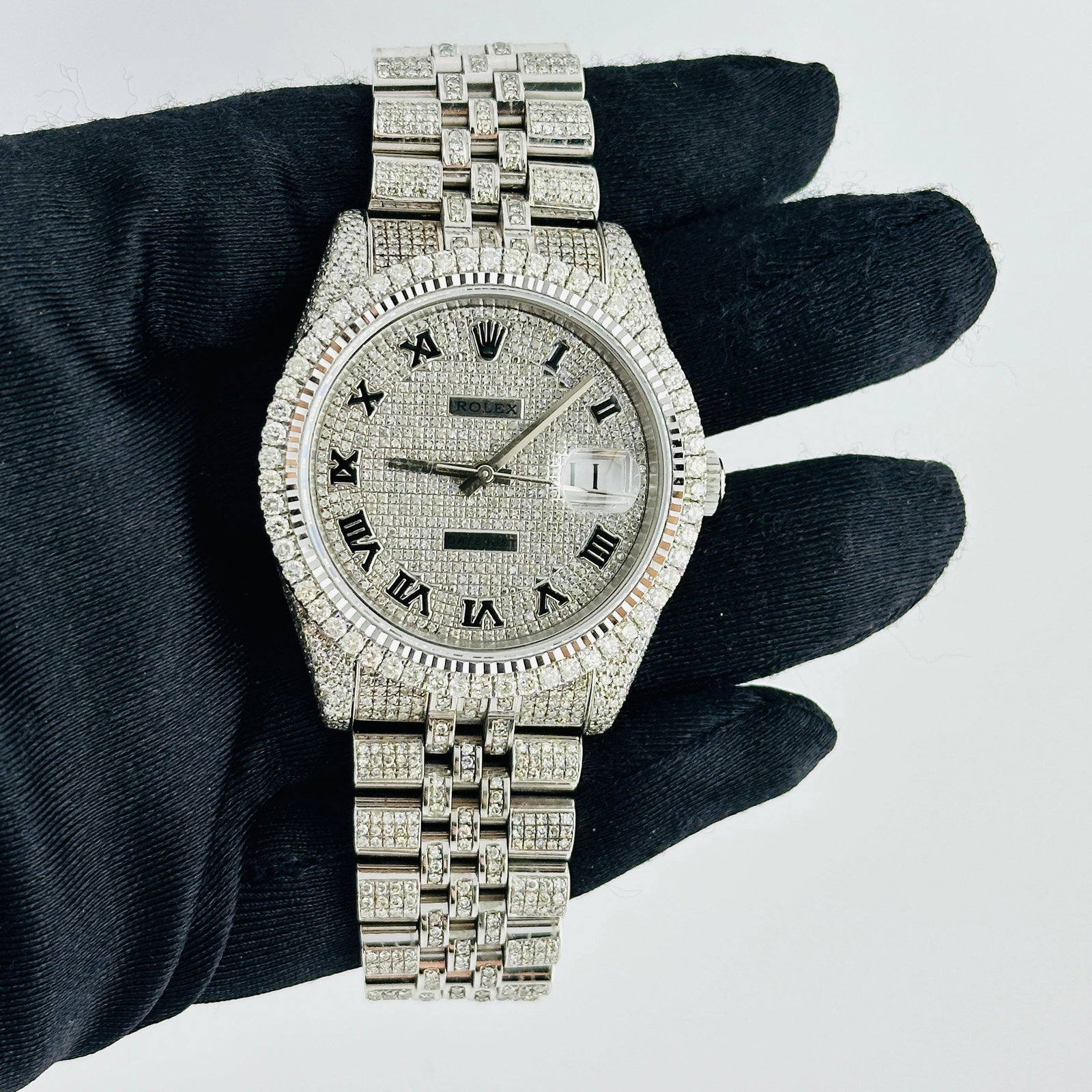 Rolex Datejust 126300 Mens Diamond Roman Dial Aftermarket Diamond Jubilee (1 of 4)