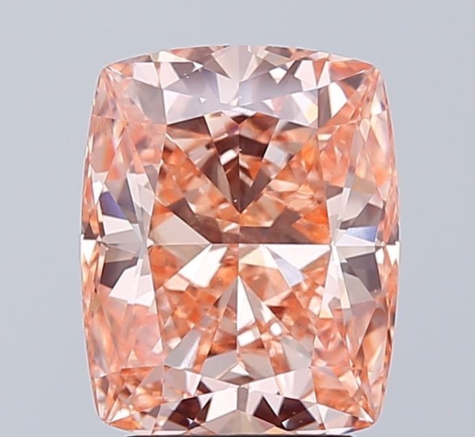 Loose Diamond - CUSHION MODIFIED 3.14ct Fancy Vivid Orange Pink VS1: Loose Diamond - CUSHION MODIFIED 3.14ct Fancy Vivid Orange Pink VS1 Source: This is a real non-mined Diamond that has been grown in a lab Shape: CUSHION MODIFIED Carats: 3.14 Color: Fancy Vivid Orange