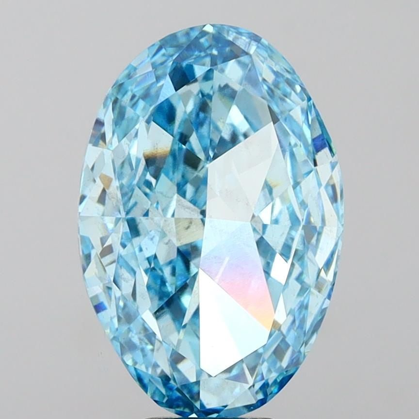 Loose Diamond - OVAL 10.07ct Fancy Vivid Blue VS2: Loose Diamond - OVAL 10.07ct Fancy Vivid Blue VS2 Source: This is a real non-mined Diamond that has been grown in a lab Shape: OVAL Carats: 10.07 Color: Fancy Vivid Blue Certification: IGI Video: