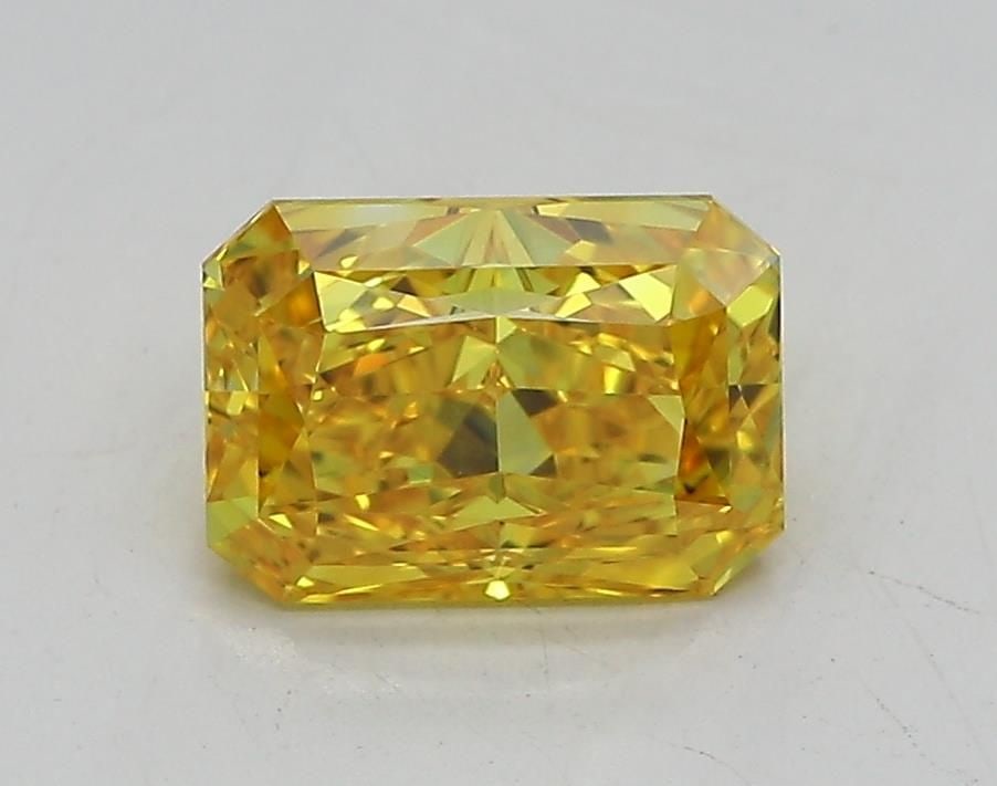 Loose Diamond - RADIANT 1.08ct Fancy Vivid Yellow VVS2: Loose Diamond - RADIANT 1.08ct Fancy Vivid Yellow VVS2 Source: This is a real non-mined Diamond that has been grown in a lab Shape: RADIANT Carats: 1.08 Color: Fancy Vivid Yellow Certification: IGI Vi