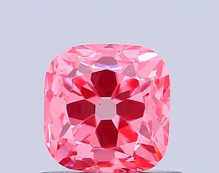 Loose Diamond - CUSHION MODIFIED 0.99ct Fancy Vivid Pink VS2: Loose Diamond - CUSHION MODIFIED 0.99ct Fancy Vivid Pink VS2 Source: This is a real non-mined Diamond that has been grown in a lab Shape: CUSHION MODIFIED Carats: 0.99 Color: Fancy Vivid Pink Certific