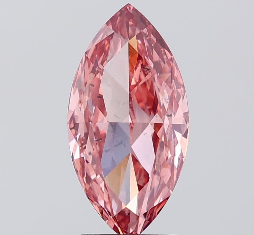 Loose Diamond - MARQUISE 2.61ct Fancy Intense Brownish Pink SI2: Loose Diamond - MARQUISE 2.61ct Fancy Intense Brownish Pink SI2 Source: This is a real non-mined Diamond that has been grown in a lab Shape: MARQUISE Carats: 2.61 Color: Fancy Intense Brownish Pink Ce