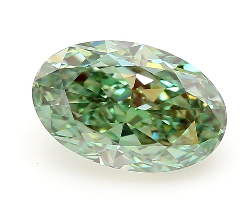 Loose Diamond - OVAL 1.03ct Fancy Vivid Green VVS2: Loose Diamond - OVAL 1.03ct Fancy Vivid Green VVS2 Source: This is a real non-mined Diamond that has been grown in a lab Shape: OVAL Carats: 1.03 Color: Fancy Vivid Green Certification: IGI Video: