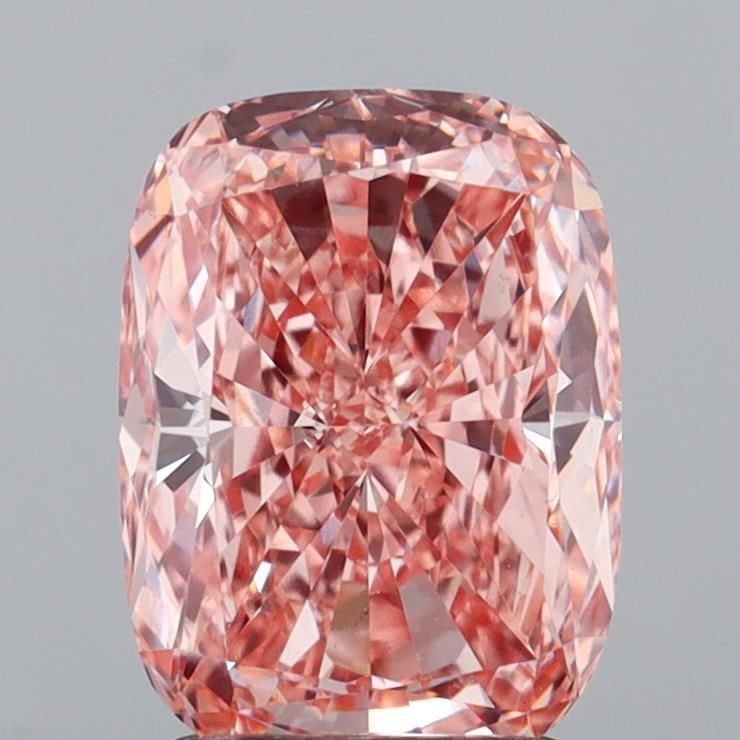 Loose Diamond - CUSHION MODIFIED 2.01ct Fancy Intense Pink VS1: Loose Diamond - CUSHION MODIFIED 2.01ct Fancy Intense Pink VS1 Source: This is a real non-mined Diamond that has been grown in a lab Shape: CUSHION MODIFIED Carats: 2.01 Color: Fancy Intense Pink Cert