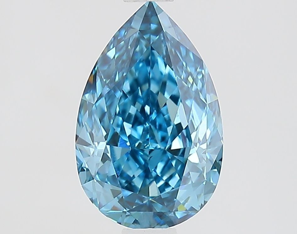 Loose Diamond - PEAR 1.63ct Fancy Vivid Blue VVS2: Loose Diamond - PEAR 1.63ct Fancy Vivid Blue VVS2 Source: This is a real non-mined Diamond that has been grown in a lab Shape: PEAR Carats: 1.63 Color: Fancy Vivid Blue Certification: IGI Video: