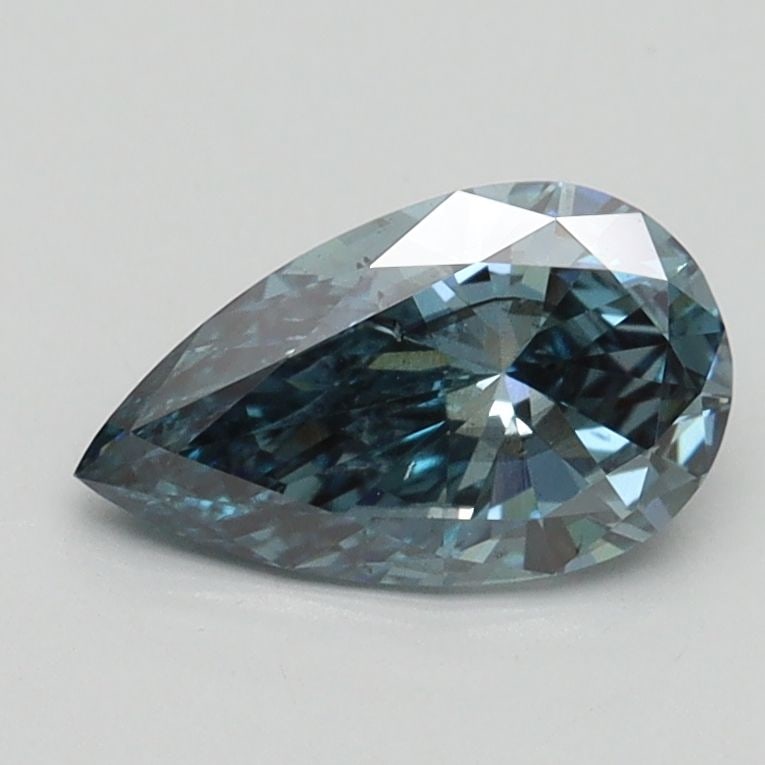 Loose Diamond - PEAR 0.9ct Fancy Intense Greenish Blue SI1: Loose Diamond - PEAR 0.9ct Fancy Intense Greenish Blue SI1 Source: This is a real non-mined Diamond that has been grown in a lab Shape: PEAR Carats: 0.9 Color: Fancy Intense Greenish Blue Certificatio