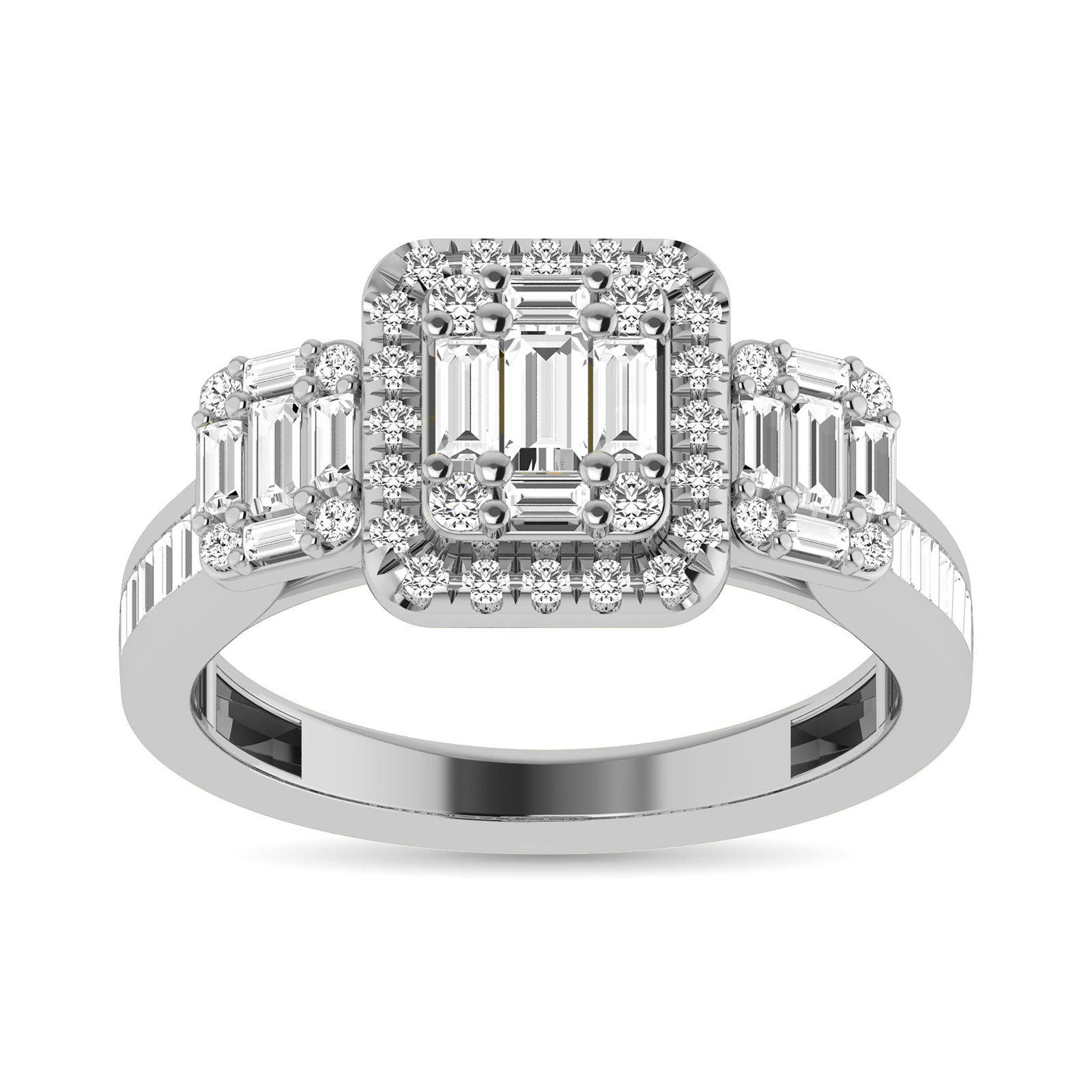 Diamond 7/8 Ct.Tw. Engagement Ring in 14K White Gold: Diamond 7/8 Ct.Tw. Engagement Ring in 14K White Gold 14k White Gold Stone Color: G-h Stone Clarity: I1 Each ring is presented in standard size 6.5. Complimentary resizing is available between sizes 51