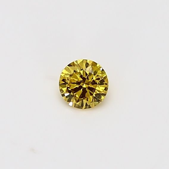 Loose Diamond - ROUND 0.13ct Orangey Yellow: Loose Diamond - ROUND 0.13ct Orangey Yellow Source: Natural Shape: ROUND Carats: 0.13 Color: Orangey Yellow Certification: GIA Video: