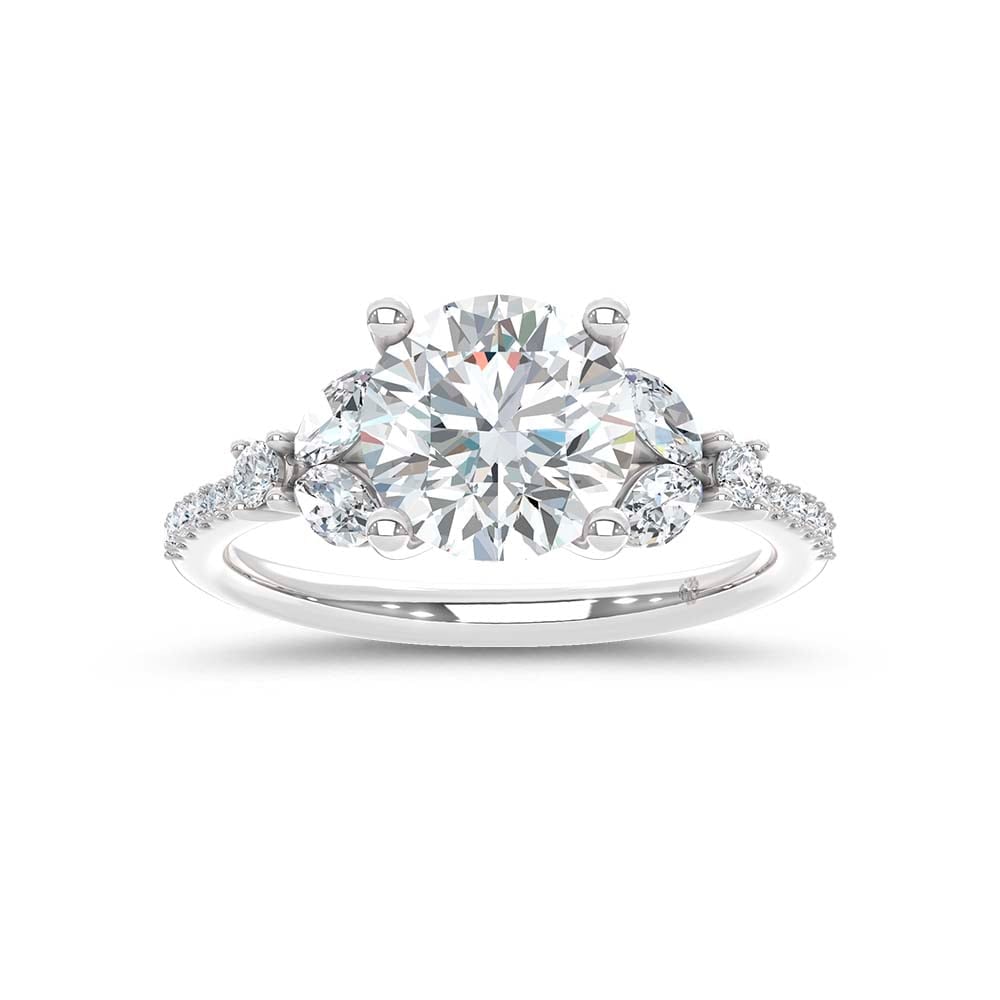 14K White Gold Lab Grown Diamond 2 1/2 Ct.Tw. Floral Shank Engagement Ring: 14K White Gold Lab Grown Diamond 2 1/2 Ct.Tw. Floral Shank Engagement Ring 14k White Gold Stone Color: D-f Stone Clarity: Vs Each ring is presented in standard size 6.5. Complimentary resizing is avai