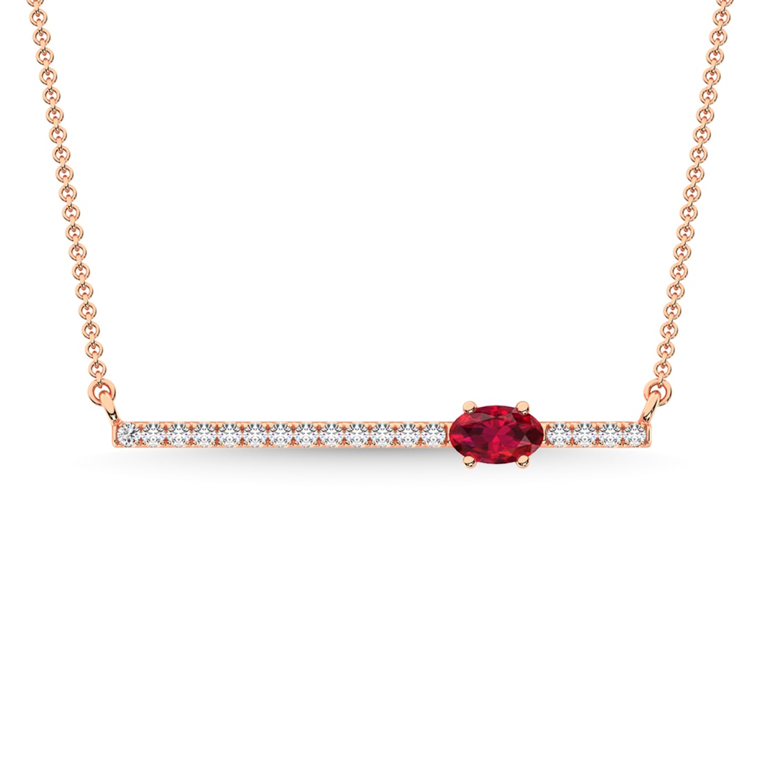 14K Rose Gold Diamond 1/2 Ct.Tw. And Ruby Necklace: 14K Rose Gold Diamond 1/2 Ct.Tw. And Ruby Necklace 14k Rose Gold Stone Color: G-h Stone Clarity: Si3 Unless otherwise specified, pendants that include a chain are paired with our standard 18-inch leng