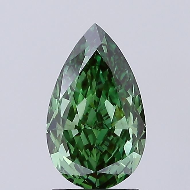 Loose Diamond - PEAR 1.76ct Fancy Vivid Green VVS2: Loose Diamond - PEAR 1.76ct Fancy Vivid Green VVS2 Source: This is a real non-mined Diamond that has been grown in a lab Shape: PEAR Carats: 1.76 Color: Fancy Vivid Green Certification: IGI Video: