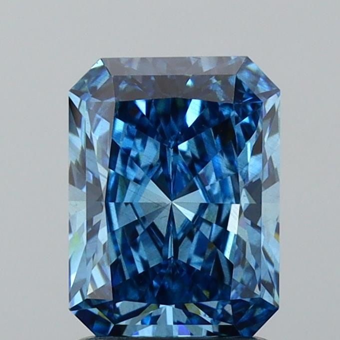 Loose Diamond - RADIANT 1.59ct Fancy Vivid Blue SI1: Loose Diamond - RADIANT 1.59ct Fancy Vivid Blue SI1 Source: This is a real non-mined Diamond that has been grown in a lab Shape: RADIANT Carats: 1.59 Color: Fancy Vivid Blue Certification: IGI Video: