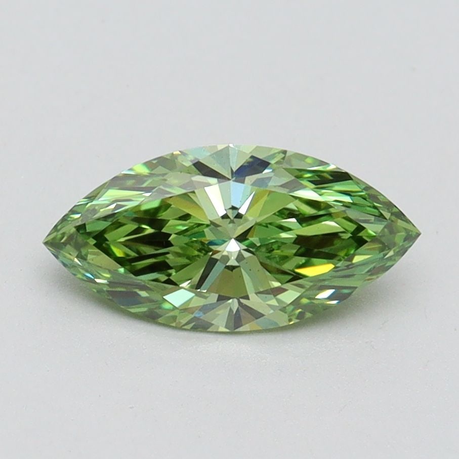Loose Diamond - MARQUISE 0.91ct Fancy Vivid Green VS1: Loose Diamond - MARQUISE 0.91ct Fancy Vivid Green VS1 Source: This is a real non-mined Diamond that has been grown in a lab Shape: MARQUISE Carats: 0.91 Color: Fancy Vivid Green Certification: IGI Vid