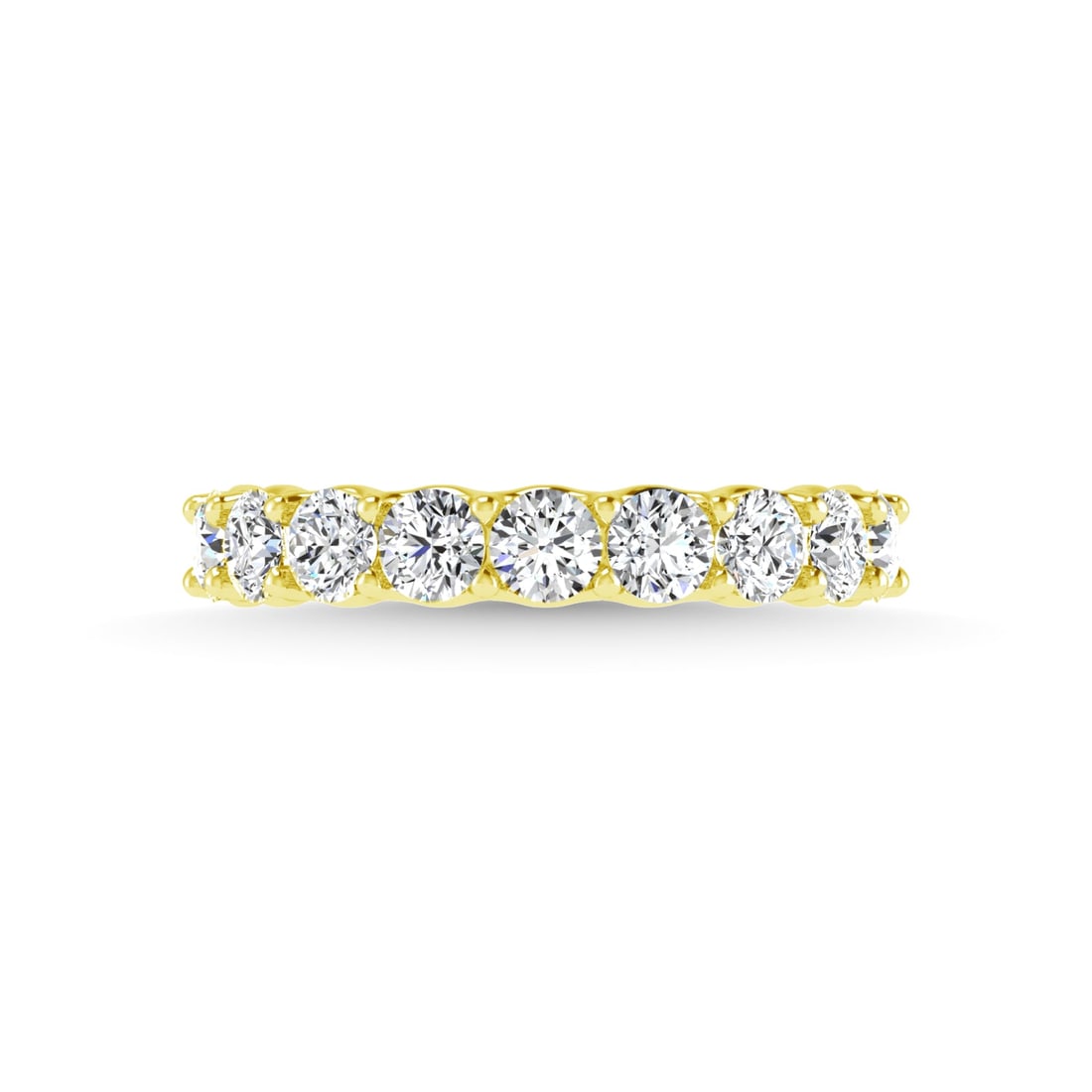 18K Yellow Gold 5 1/4 CT Tw. Round Shape Lab Grown Diamond Full Eternity Band: 18K Yellow Gold 5 1/4 CT Tw. Round Shape Lab Grown Diamond Full Eternity Band Celebrate everlasting love with our stunning Lab Grown Diamond Full Eternity Wedding Band. Crafted in precious metal, this