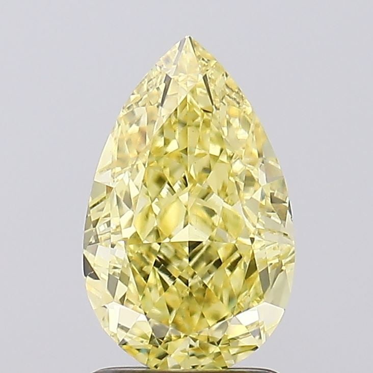 Loose Diamond - PEAR 2.03ct Fancy Intense Yellow VS1: Loose Diamond - PEAR 2.03ct Fancy Intense Yellow VS1 Source: This is a real non-mined Diamond that has been grown in a lab Shape: PEAR Carats: 2.03 Color: Fancy Intense Yellow Certification: IGI Video