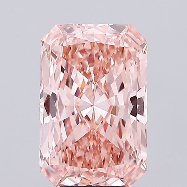 Loose Diamond - RADIANT 5.21ct Fancy Vivid Orangey Pink VS2: Loose Diamond - RADIANT 5.21ct Fancy Vivid Orangey Pink VS2 Source: This is a real non-mined Diamond that has been grown in a lab Shape: RADIANT Carats: 5.21 Color: Fancy Vivid Orangey Pink Certificat