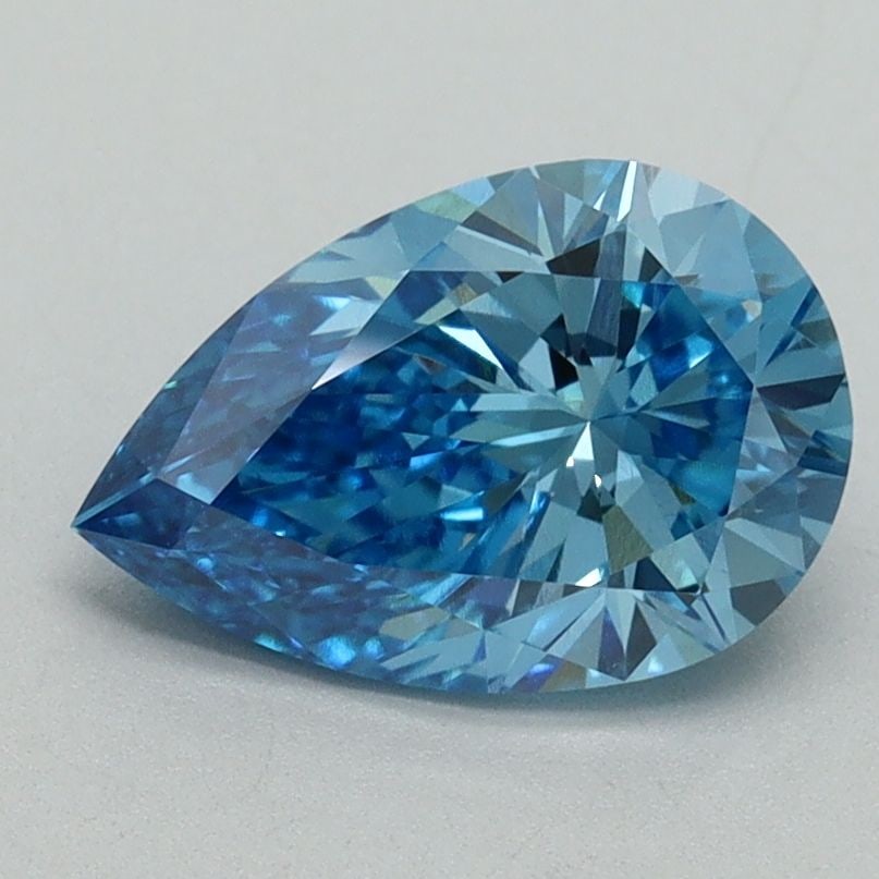 Loose Diamond - PEAR 1.55ct Fancy Vivid Blue VS1: Loose Diamond - PEAR 1.55ct Fancy Vivid Blue VS1 Source: This is a real non-mined Diamond that has been grown in a lab Shape: PEAR Carats: 1.55 Color: Fancy Vivid Blue Certification: IGI Video: