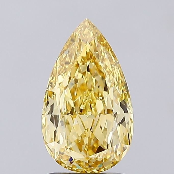 Loose Diamond - PEAR 1.73ct Fancy Intense Yellow VS1: Loose Diamond - PEAR 1.73ct Fancy Intense Yellow VS1 Source: This is a real non-mined Diamond that has been grown in a lab Shape: PEAR Carats: 1.73 Color: Fancy Intense Yellow Certification: IGI Video