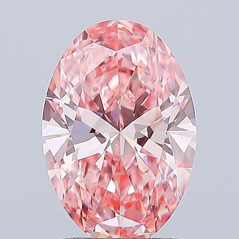 Loose Diamond - OVAL 2.06ct Fancy Vivid Pink VVS2: Loose Diamond - OVAL 2.06ct Fancy Vivid Pink VVS2 Source: This is a real non-mined Diamond that has been grown in a lab Shape: OVAL Carats: 2.06 Color: Fancy Vivid Pink Certification: IGI Video: