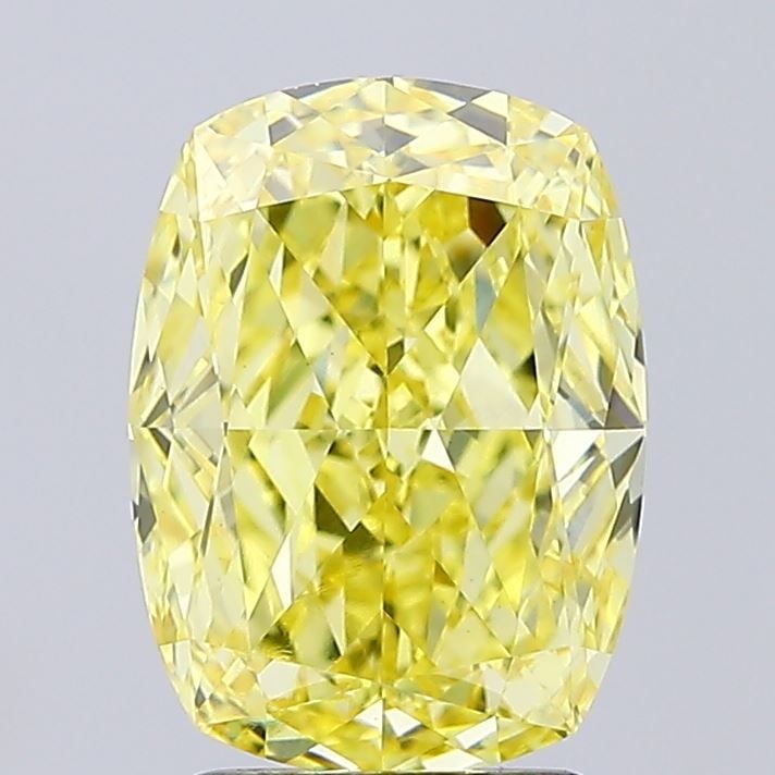 Loose Diamond - CUSHION MODIFIED 2.84ct Fancy Intense Yellow VVS2: Loose Diamond - CUSHION MODIFIED 2.84ct Fancy Intense Yellow VVS2 Source: This is a real non-mined Diamond that has been grown in a lab Shape: CUSHION MODIFIED Carats: 2.84 Color: Fancy Intense Yellow