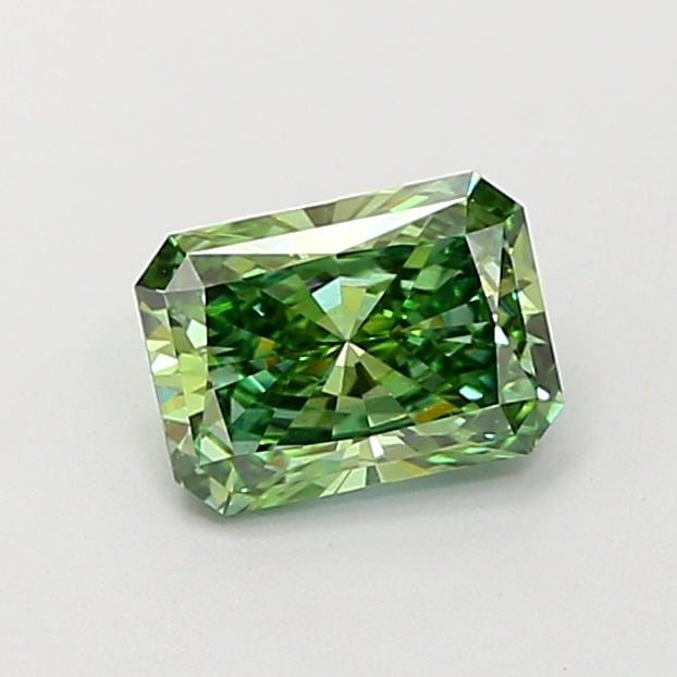 Loose Diamond - RADIANT 1.4ct Fancy Vivid Green VS1: Loose Diamond - RADIANT 1.4ct Fancy Vivid Green VS1 Source: This is a real non-mined Diamond that has been grown in a lab Shape: RADIANT Carats: 1.4 Color: Fancy Vivid Green Certification: IGI Video: