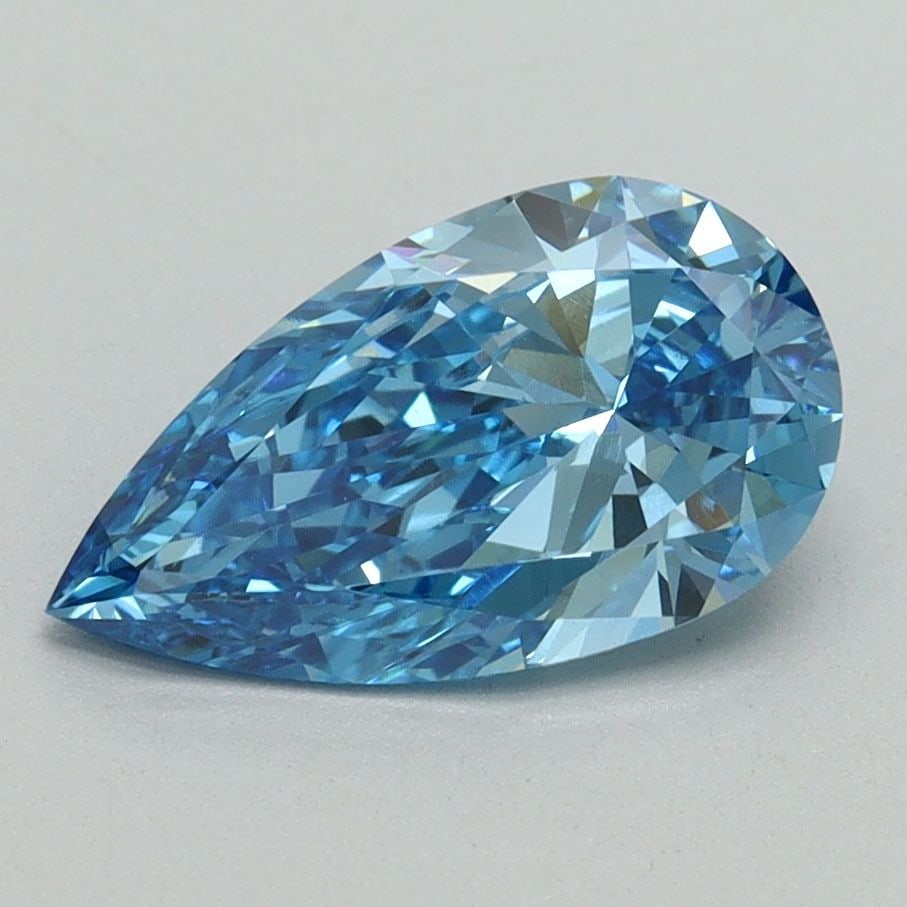Loose Diamond - PEAR 1.51ct Fancy Vivid Blue VS1: Loose Diamond - PEAR 1.51ct Fancy Vivid Blue VS1 Source: This is a real non-mined Diamond that has been grown in a lab Shape: PEAR Carats: 1.51 Color: Fancy Vivid Blue Certification: IGI Video: