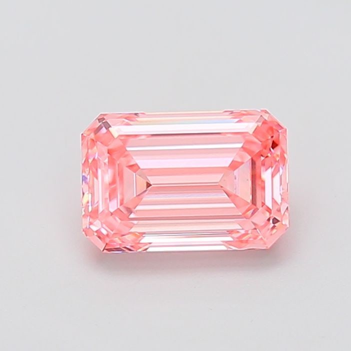 Loose Diamond - EMERALD 2.03ct Fancy Vivid Pink VVS2: Loose Diamond - EMERALD 2.03ct Fancy Vivid Pink VVS2 Source: This is a real non-mined Diamond that has been grown in a lab Shape: EMERALD Carats: 2.03 Color: Fancy Vivid Pink Certification: IGI Video: