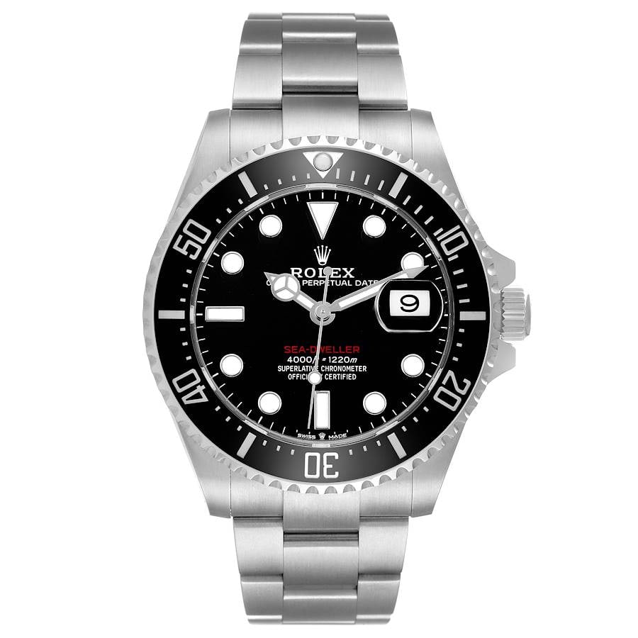 Sea-Dweller 126600 Black Dial Oyster Bracelet Mens Watch 2020 Card: Sea-Dweller 126600 Black Dial Oyster Bracelet Mens Watch 2020 Card This Rolex Sea-Dweller features a black dial and a rotating ceramic bezel, complemented by an Oyster bracelet. The watch is identifie
