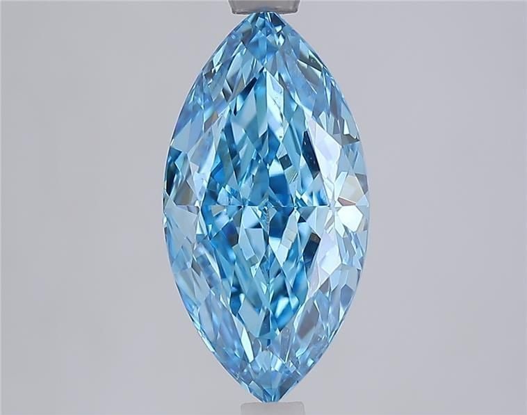 Loose Diamond - MARQUISE 2.74ct Fancy Vivid Blue VS2: Loose Diamond - MARQUISE 2.74ct Fancy Vivid Blue VS2 Source: This is a real non-mined Diamond that has been grown in a lab Shape: MARQUISE Carats: 2.74 Color: Fancy Vivid Blue Certification: IGI Video