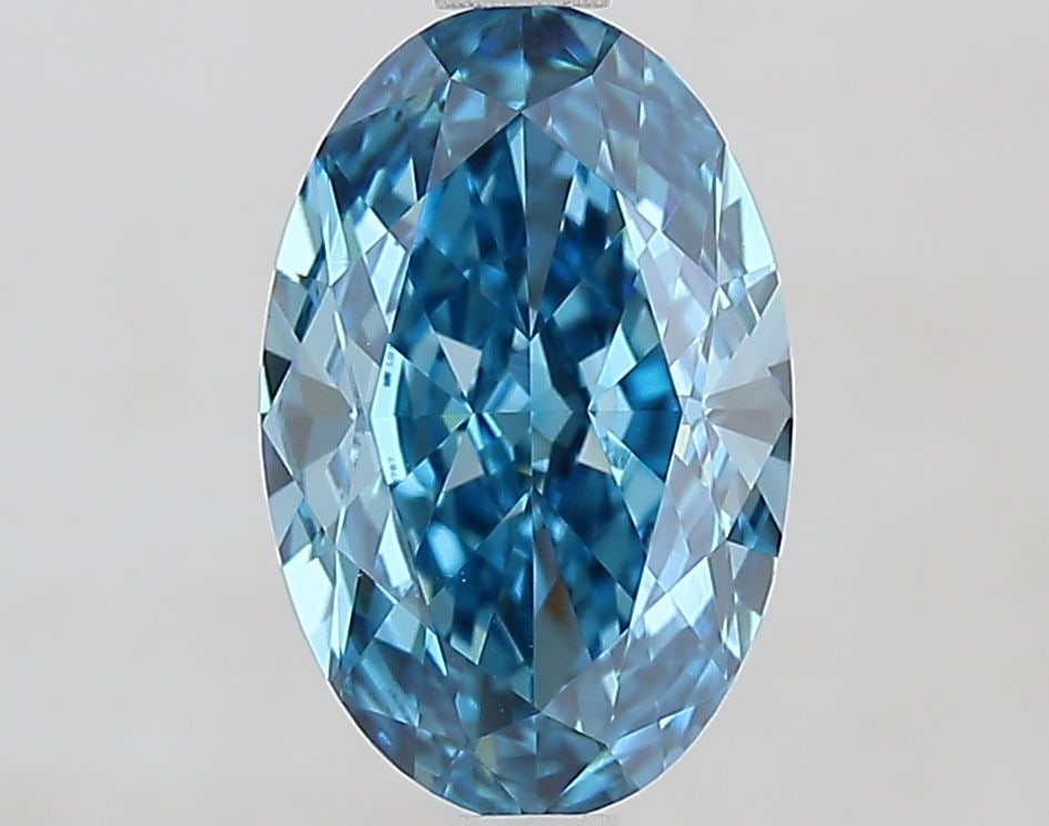 Loose Diamond - OVAL 2.1ct Fancy Vivid Blue VVS2: Loose Diamond - OVAL 2.1ct Fancy Vivid Blue VVS2 Source: This is a real non-mined Diamond that has been grown in a lab Shape: OVAL Carats: 2.1 Color: Fancy Vivid Blue Certification: IGI Video: