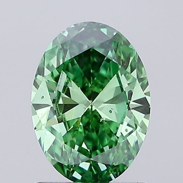 Loose Diamond - OVAL 1.0ct Fancy Vivid Green SI1: Loose Diamond - OVAL 1.0ct Fancy Vivid Green SI1 Source: This is a real non-mined Diamond that has been grown in a lab Shape: OVAL Carats: 1.0 Color: Fancy Vivid Green Certification: IGI Video: