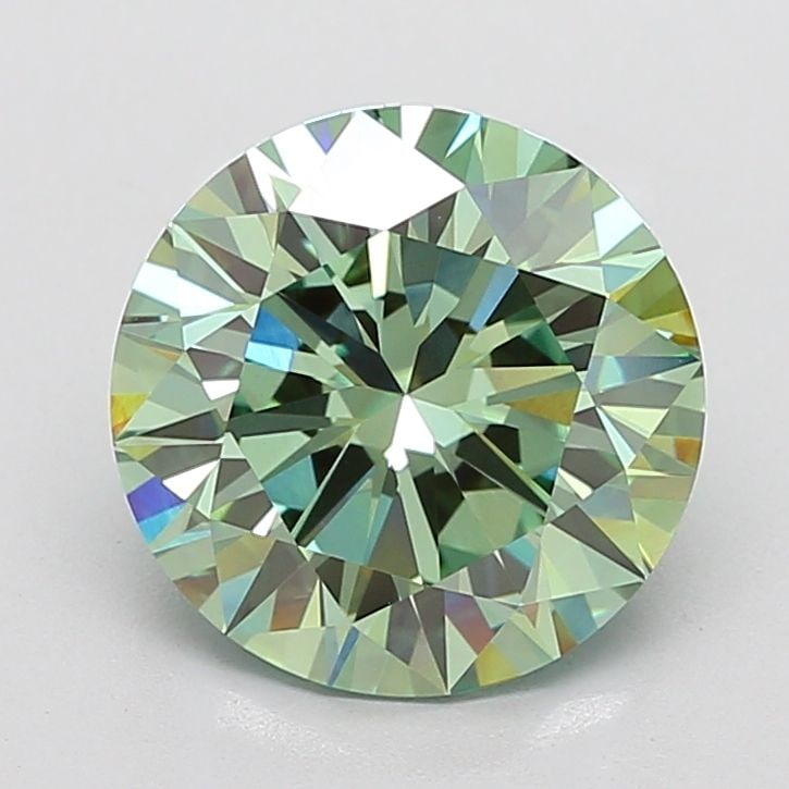 Ideal Loose Diamond - ROUND 5.46ct Fancy Vivid Green VVS2: Ideal Loose Diamond - ROUND 5.46ct Fancy Vivid Green VVS2 Source: This is a real non-mined Diamond that has been grown in a lab Shape: ROUND Carats: 5.46 Color: Fancy Vivid Green Certification: IGI Vi