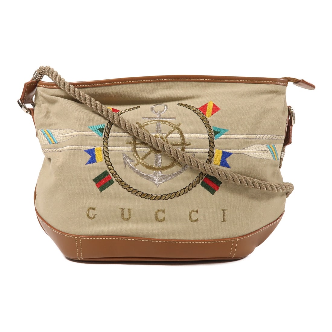 Gucci GG Canvas Khaki Brown Shoulder Bag: Gucci GG Canvas Khaki Brown Shoulder Bag This GUCCI GG shoulder bag features a stylish khaki and brown canvas exterior, complemented by silver-tone hardware. Designed for women, it offers a compact an