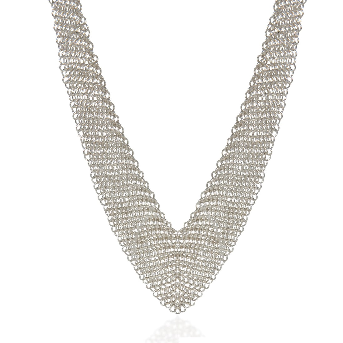 Tiffany Elsa Peretti Mesh Bib Sterling Silver Necklace (1 of 4)