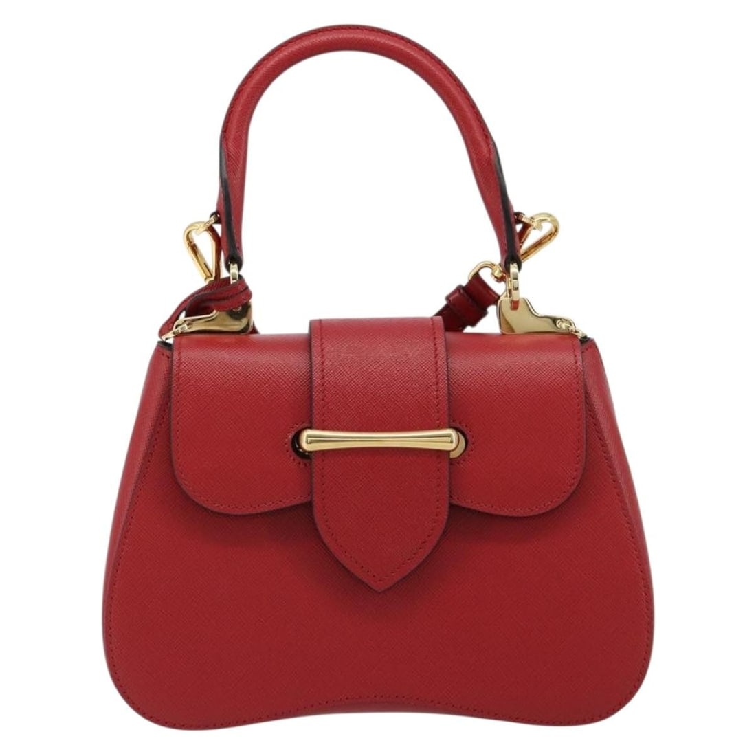 Prada Sidonie Red Saffiano Leather Top Handle Bag: Prada Sidonie Red Saffiano Leather Top Handle Bag This Prada Sidonie Top Handle Bag is crafted from red Saffiano leather and features a structured silhouette. Made in Italy, it is designed for women a