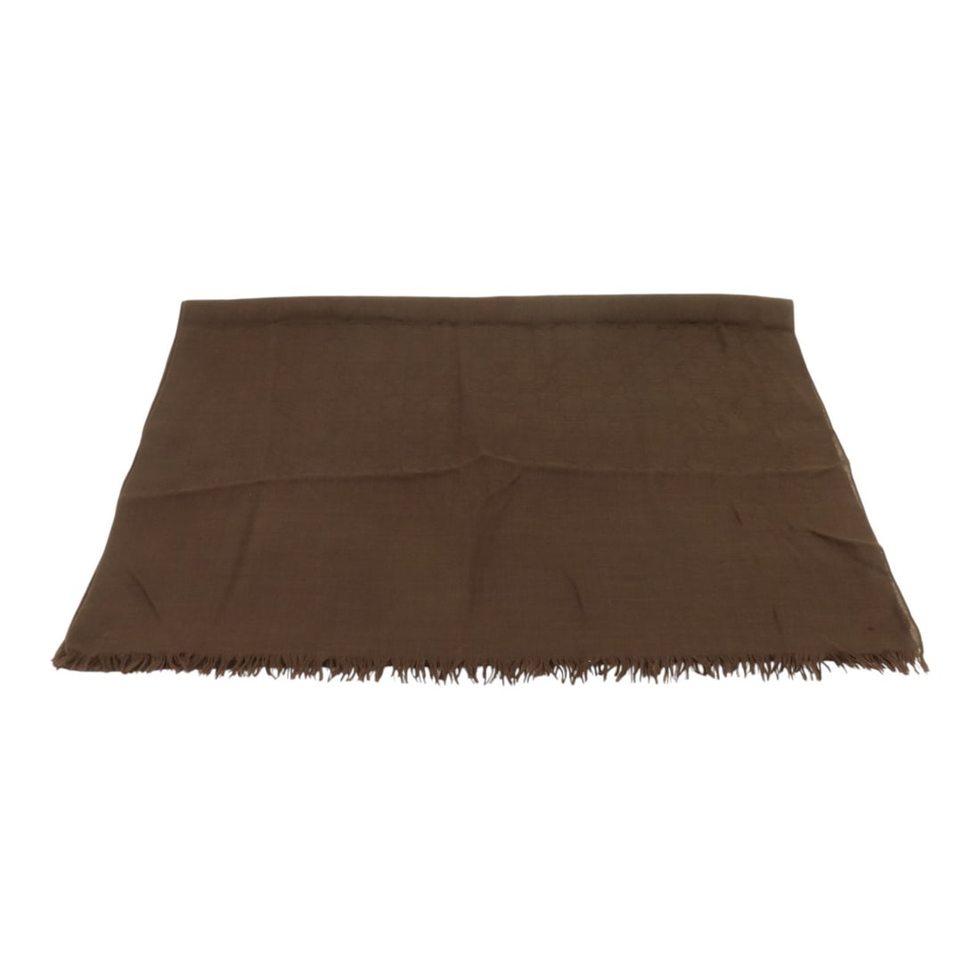 Gucci Brown Wool Silk GG Scarf 70x205cm: Gucci Brown Wool Silk GG Scarf 70x205cm This Gucci scarf features a brown color and is crafted from a blend of wool and silk. Designed for women, it offers a classic and versatile accessory suitable f