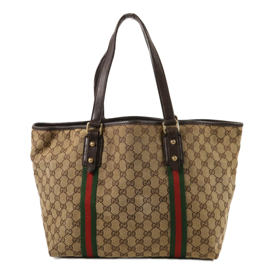 Gucci GG Canvas Brown Tote Bag GHW 139260: Gucci GG Canvas Brown Tote Bag GHW 139260 This GUCCI tote bag features the iconic GG canvas in a classic brown color. Designed for women, the bag offers ample space with a length of 18.1 inches, a hei