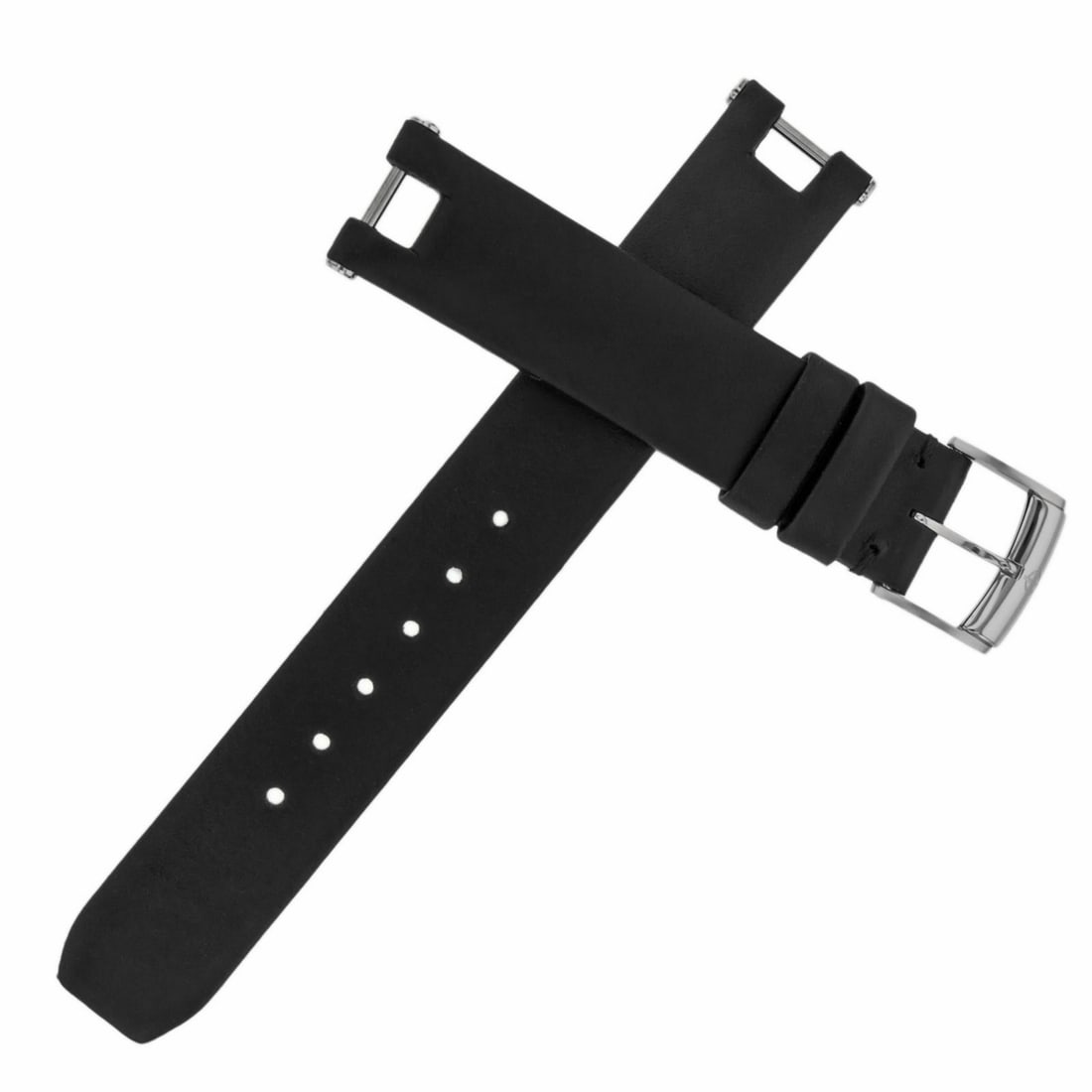 Baume et Mercier Linea 16mm Black Satin Leather Watch Band: Baume et Mercier Linea 16mm Black Satin Leather Watch Band Enhance your timepiece with this stylish Baume et Mercier Linea wristwatch band. Crafted from genuine black satin leather, this band is desig