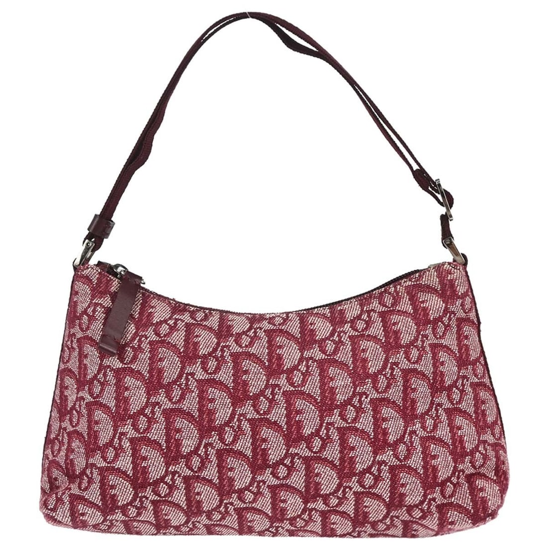 Dior Bordeaux Trotter Saddle Bag Canvas Patent Leather: Dior Bordeaux Trotter Saddle Bag Canvas Patent Leather This Christian Dior Bordeaux Trotter handbag features a stylish saddle bag silhouette crafted from canvas and patent leather in a rich Bordeaux c
